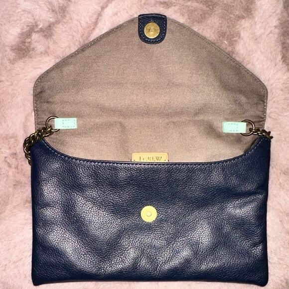 J CREW Envelope Clutch in Crossbody Purse Navy & Light Blue - Picture 4 of 8